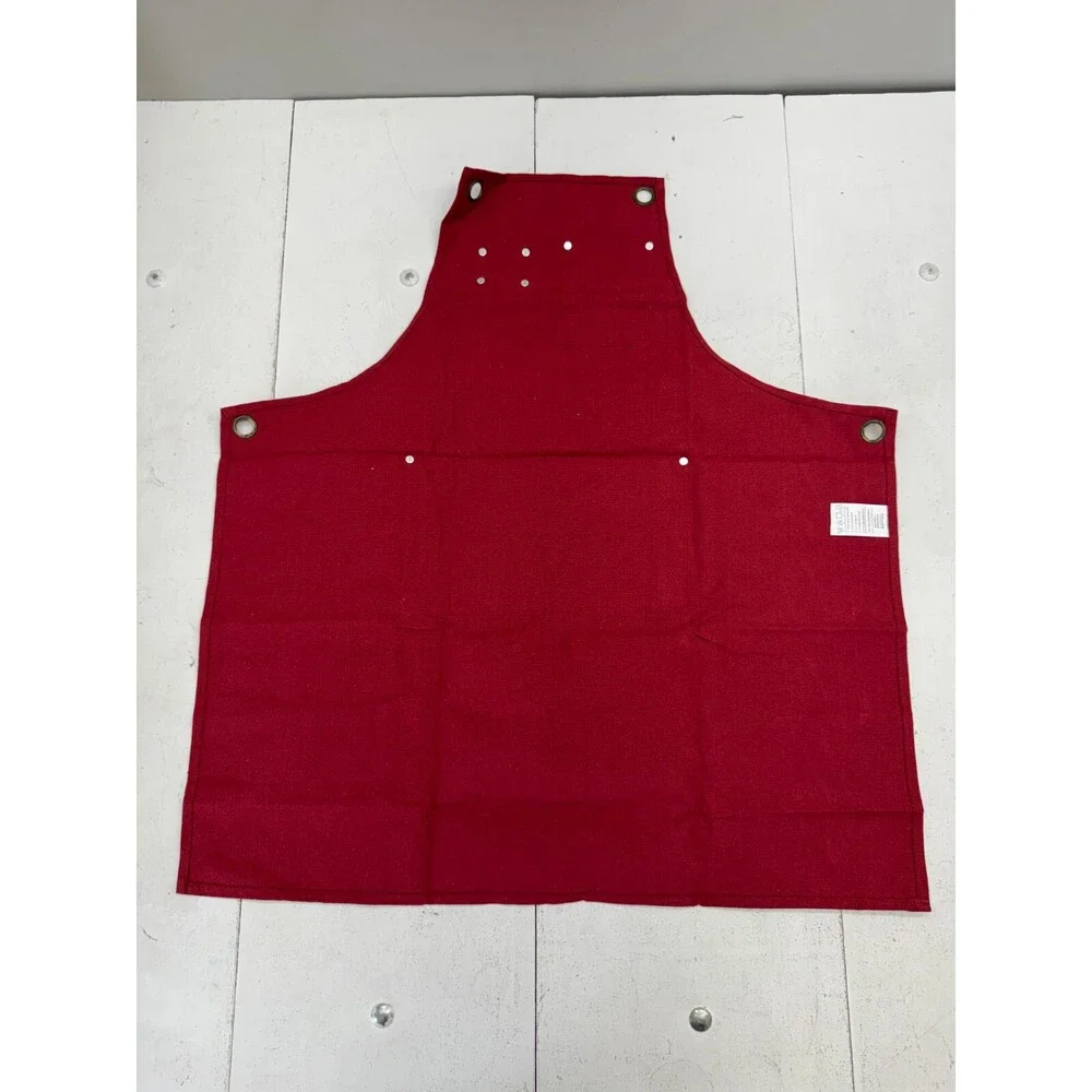 Fun Chaos Red Canvas Apron Cross Back Strap Unisex One Size